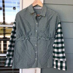 Zara Checked Gingham Plaid Button Up Shirt XS